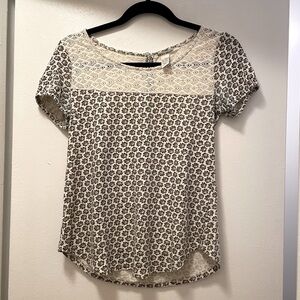 Lucky Brand Short Sleeve Top - Lace Detail